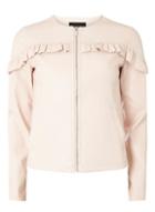 Dorothy Perkins Blush Frill Faux Leather Jacket