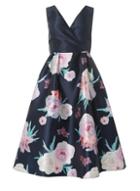 Dorothy Perkins *luxe Navy Printed Bow Prom Dress