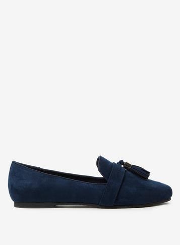 Dorothy Perkins Navy Microfibre Lars Loafers