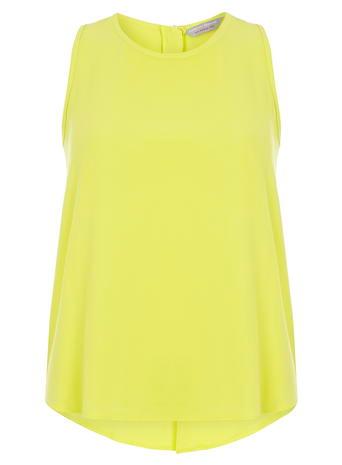 Dorothy Perkins Petite Lime Split Back Top