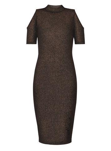 Dorothy Perkins Rose Gold Cold Shoulder Dress