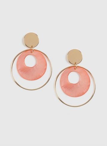 Dorothy Perkins Coral Real Shell Hoop Earrings