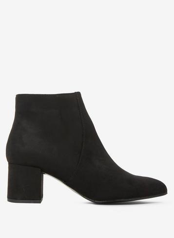 Dorothy Perkins Black Amber Point Block Heel Boots