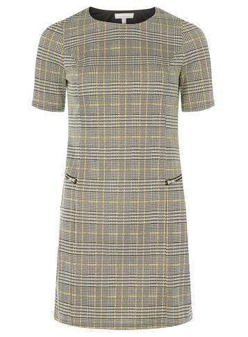 Dorothy Perkins Petite Grey Checked Mini Shift Dress