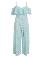 *quiz Mint Polka Dot Print Frill Jumpsuit