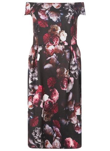 Dorothy Perkins *dp Curve Black Fit And Flare Bardot Dress