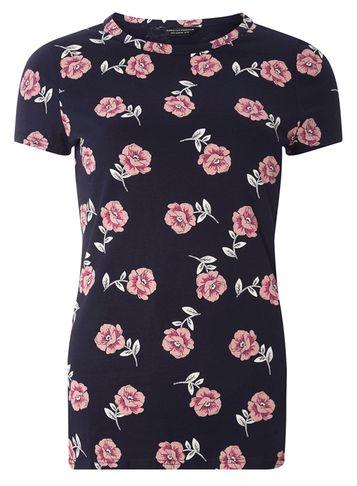 Dorothy Perkins Navy And Pink Floral T-shirt