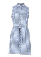 Dorothy Perkins *izabel London Blue Striped Tie Shirt Dress