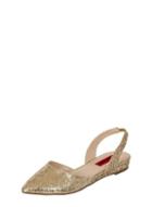Dorothy Perkins *london Rebel Gold Glitter Slingback Shoes