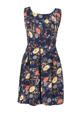 Dorothy Perkins *tenki Blue Floral Tie Back Dress