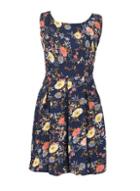 Dorothy Perkins *tenki Blue Floral Tie Back Dress