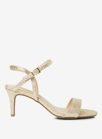 Dorothy Perkins Light Gold Bubble Heel Sandals