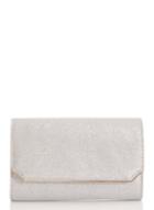 *quiz Silver Shimmer Corner Clutch Bag