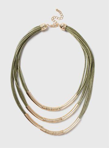 Dorothy Perkins *khaki Multirow Necklace