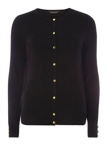 Dorothy Perkins *tall Black Cotton Knitted Cardigan