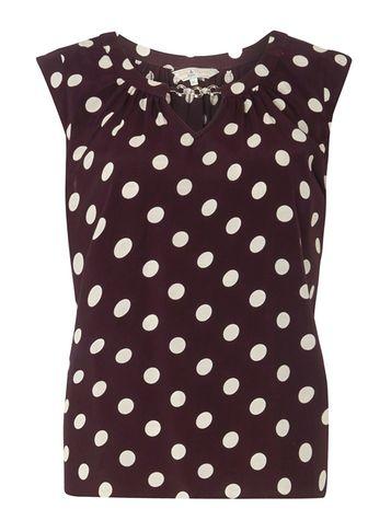 Dorothy Perkins *billie & Blossom Petite Plum Spot Shell Top