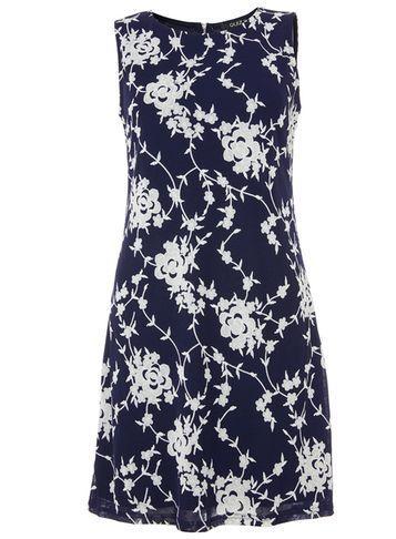 Dorothy Perkins *quiz Navy Flower Print Shift Dress