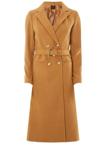 Dorothy Perkins Camel Longline Belted Coat
