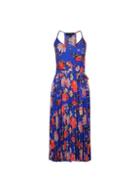 Dorothy Perkins *multi Colour Floral Print Pleated Midi Dress