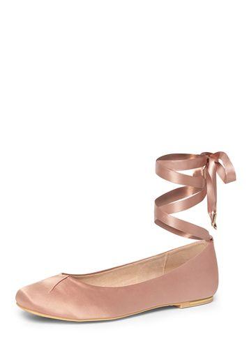 Dorothy Perkins Blush Satin 'henley' Flat Ballerina Pumps