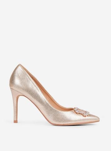 *showcase Gold 'glad' Square Jewel Court Shoes