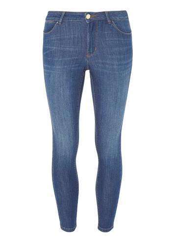 Dorothy Perkins Petite Mid Wash 'bailey' High Waisted Jeans
