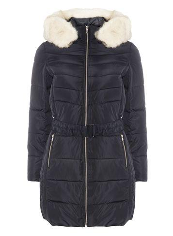 Dorothy Perkins Navy Luxe Belted Padded Coat