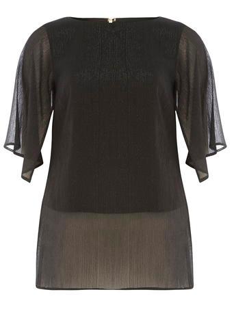 Dorothy Perkins Black Flutter Sleeve Top