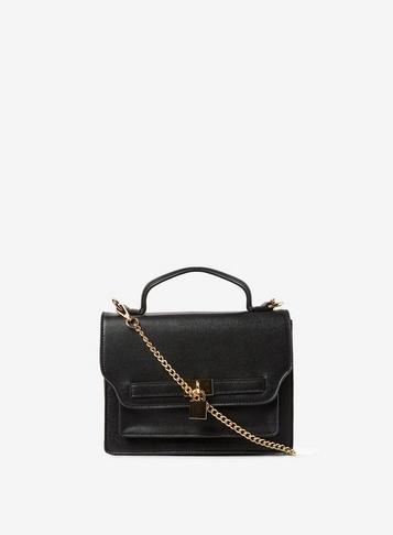 Dorothy Perkins Black Padlock Top Handle Cross Body Bag