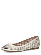 Dorothy Perkins White Lazercut Round Toe Pumps