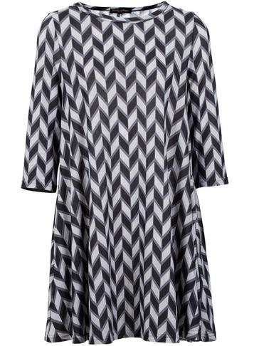 Dorothy Perkins *izabel London Grey Geometric Print Swing Dress