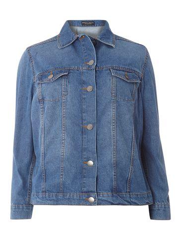Dorothy Perkins Dp Curve Mid Wash Blue Western Denim Jacket