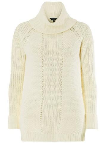 Dorothy Perkins Cream Chunky Cowl Neck Jumper
