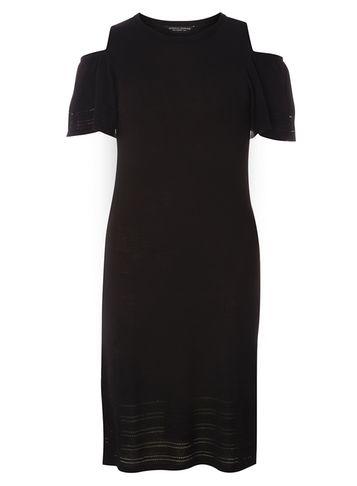 Dorothy Perkins Black Pointelle Cold Shoulder Dress