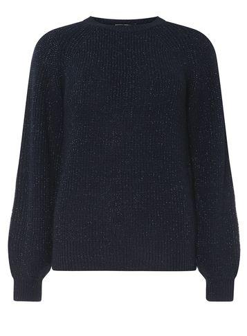 Dorothy Perkins Navy Sparkle Volume Sleeve Jumper