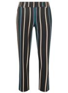 Dorothy Perkins Camel And Teal Striped Textured Ankle Grazer Trousers