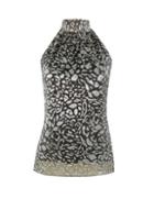 Dorothy Perkins Black Leopard Print Halter Neck Top