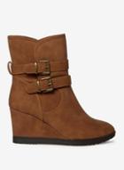 Dorothy Perkins Wide Fit Tan 'kim' Wedge Boots