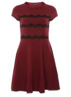 Dorothy Perkins Cranberry Stripe Lace Dress