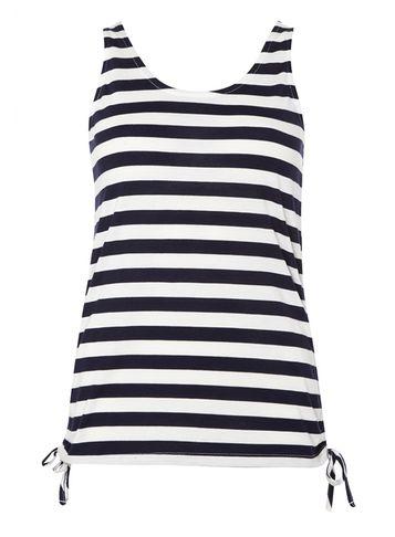 Dorothy Perkins Navy Stripe Ruched Side Tank Top