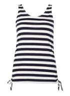 Dorothy Perkins Navy Stripe Ruched Side Tank Top