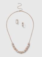 Dorothy Perkins Glitter Mesh Necklace And Hoop Earrings