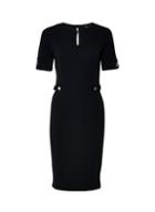 Dorothy Perkins Black Hammered Button Sleeve Bodycon Dress