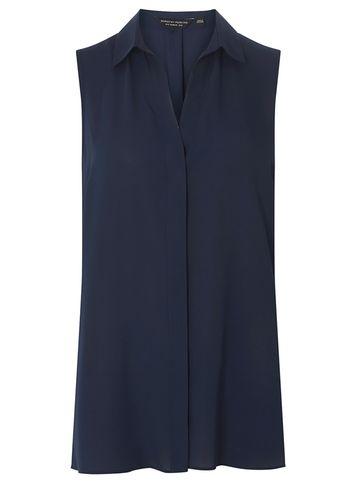 Dorothy Perkins Navy Sleeveless Shirt