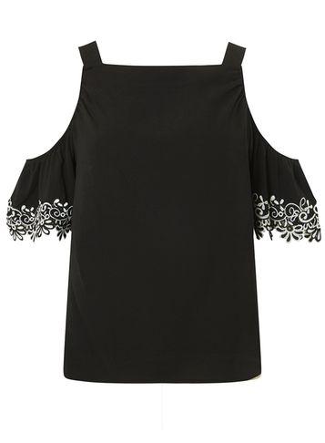 Dorothy Perkins Black Lace Cold Shoulder Top