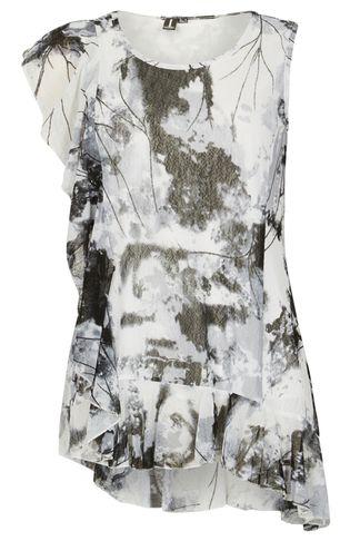Dorothy Perkins *izabel London Multi Grey Ruffle Top