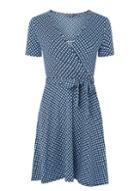 Dorothy Perkins Navy Geometric Print Wrap Dress