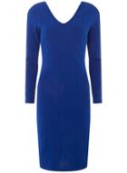 Dorothy Perkins Cobalt V-neck Textured Bodycon Dress