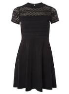 Dorothy Perkins Petite Black Lace Jersey Dress