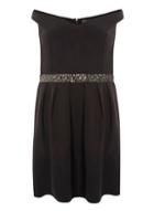 Dorothy Perkins *showcase Curve Black Embellished Prom Dress
